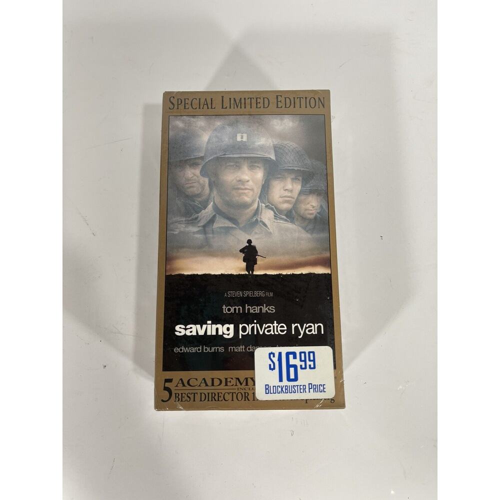 Blockbuster Purchased SEALED Saving Private Ryan (VHS, 2000, 2-Tape Set Original